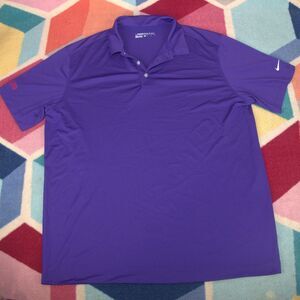 Nike Polo Shirt Mens XLarge Purple Short Sleeve Golf Dri Fit